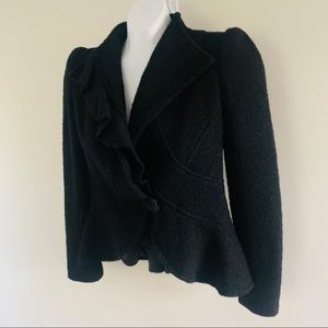 Nanette Lepore Black Wool Peplum Jacket